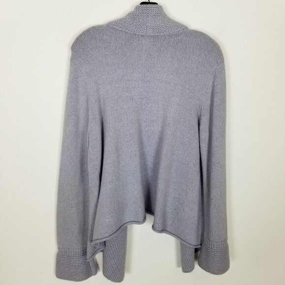 Eileen Fisher Women Angora Rabbit Hair Cardigan Sweater Sz L Violet Open Front - Picture 4 of 8